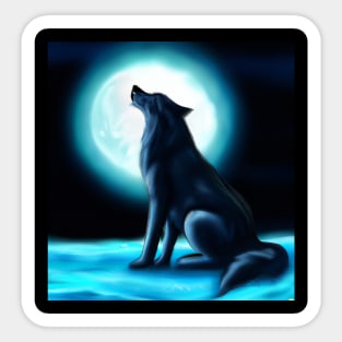 Wolf moon Sticker